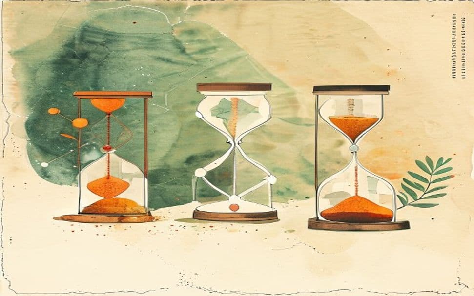 Molecule and hourglass illustration for psilocybin vs LSD comparison